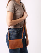 Cross Body Tas Boston Leder Basilic pepper Bruin boston BBOS03-vue-porte