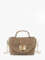 Cross Body Tas Velvet Leder Milano Bruin velvet VE24117
