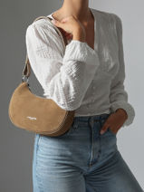 Cross Body Tas Suede Leder Lancaster Beige suede 81-vue-porte