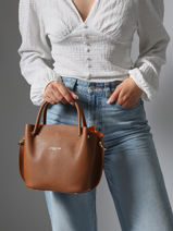 Handtas Foulonn� Double Leder Lancaster Bruin foulonne double louisa 18-vue-porte