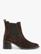 Enkellaarsjes Met Hak Uit Leder Tamaris Bruin accessoires 45