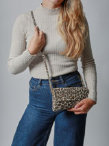 Cross Body Tas Velvet Leopardo Milano Bruin velvet leopardo VL23067-vue-porte