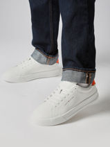 Sneakers Uit Leder Tommy hilfiger Wit men 53670K6-vue-porte