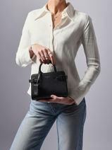 Cross Body Tas Emily Leder Le tanneur Zwart emily TEMI1630-vue-porte