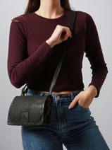 Cross Body Tas Heritage Leder Biba Zwart heritage BT33-vue-porte