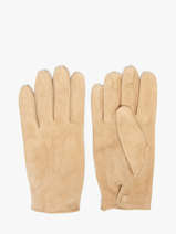 Herenhandschoenen Su�de Leder Met Zijden Voering Omega Beige men gloves S