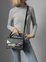 Cross Body Tas Madame George Caviar Leder Paul marius Zwart caviar MGEORCAV-vue-porte