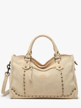 Handtassen Houston A4 Leder Basilic pepper Beige houston BHOU22