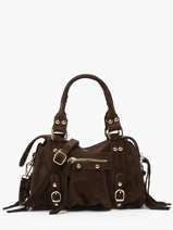 Cross Body Tas Velvet Leder Milano Bruin velvet VE24093O