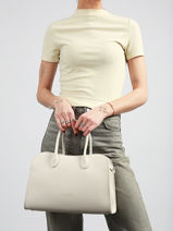 Handtas Donna Hopper Leder Lancaster Wit donna hopper 121-vue-porte