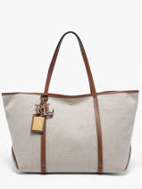 Schoudertas Emerie Canvas En Leder Lauren ralph lauren Beige emerie 31920062