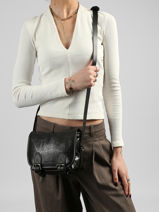 Cross Body Tas Eclipse Leder Paul marius Zwart eclipse LOULOUS-vue-porte