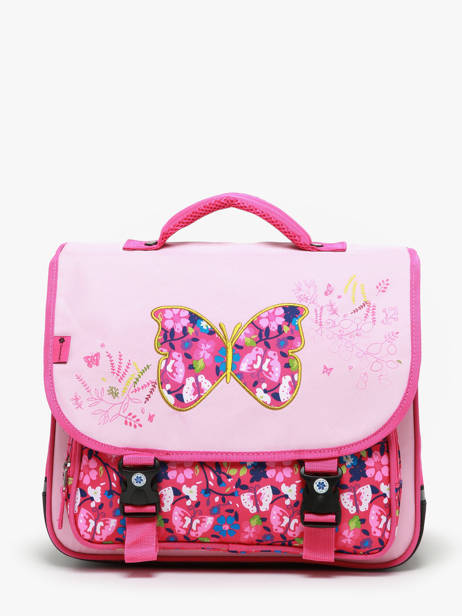 Boekentas 2 Compartimenten Snowball Roze butterfly 46438