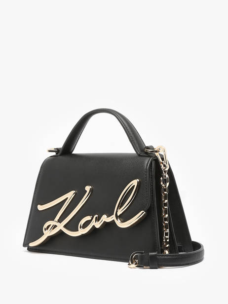 Cross Body Tas K Signature Leder Karl lagerfeld Zwart k signature A1W30038 ander zicht 2