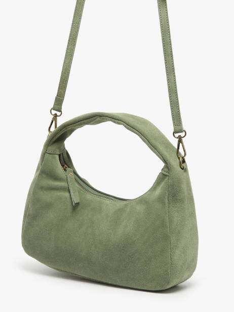 Handtassen Velvet Leder Milano Groen velvet VE24114 ander zicht 2