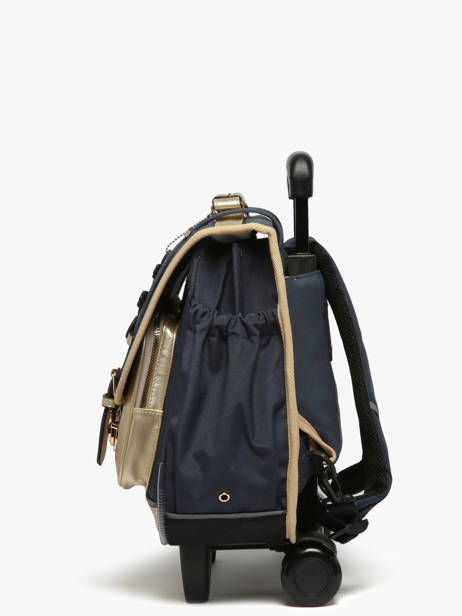 Boekentas Op Wieltjes Kinderen 2 Compartimenten Cameleon Blauw vintage fantasy CR38 ander zicht 2