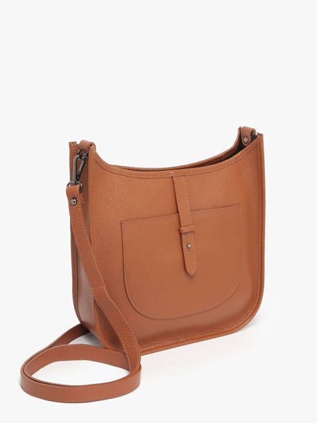 Cross Body Tas Caviar Leder Milano Bruin caviar CA25068 ander zicht 1