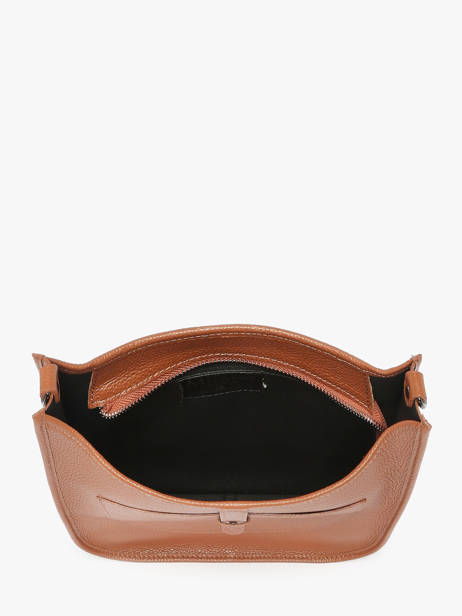 Cross Body Tas Caviar Leder Milano Bruin caviar CA25068 ander zicht 2