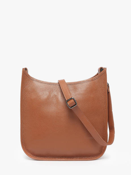 Cross Body Tas Caviar Leder Milano Bruin caviar CA25068 ander zicht 3