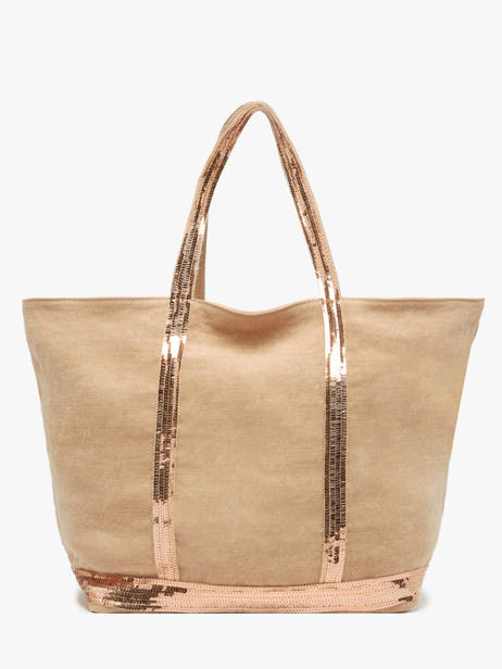 Handtas L Le Cabas Linnen Pailletten Vanessa bruno Beige cabas lin 31V40315 ander zicht 3