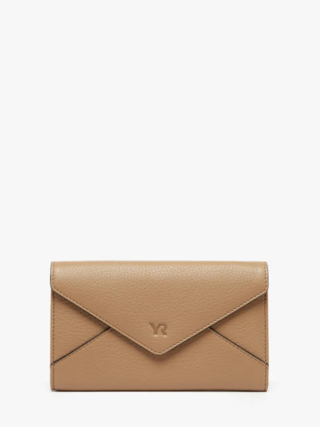 Portefeuille Leder Yves renard Beige enveloppe 29283