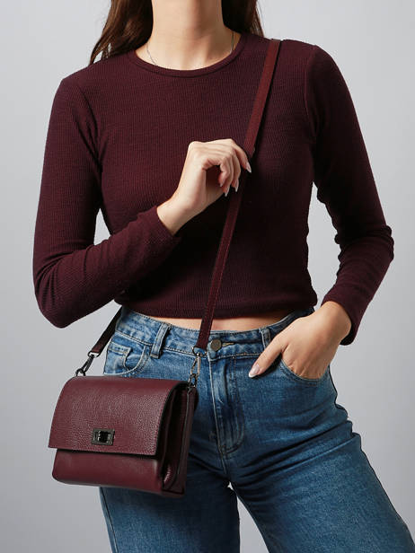 Cross Body Tas Caviar Leder Milano Rood caviar CA24061 ander zicht 1