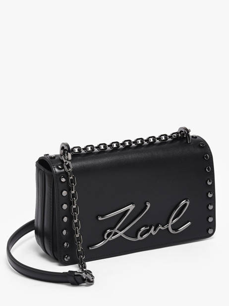 Cross Body Tas K Signature Studs Leder Karl lagerfeld Zwart k signature B1W30049 ander zicht 2