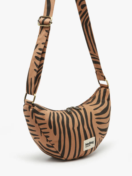 Cross Body Tas Tigre Katoen Hindbag Bruin tigre TI ander zicht 2