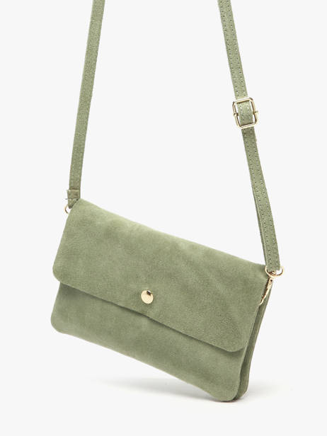 Cross Body Tas Velvet Leder Milano Groen velvet VE23067O ander zicht 2