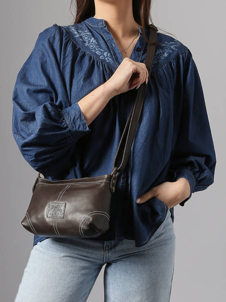 Cross Body Tas Seam Leder Basilic pepper Bruin seam BSEA01 ander zicht 1