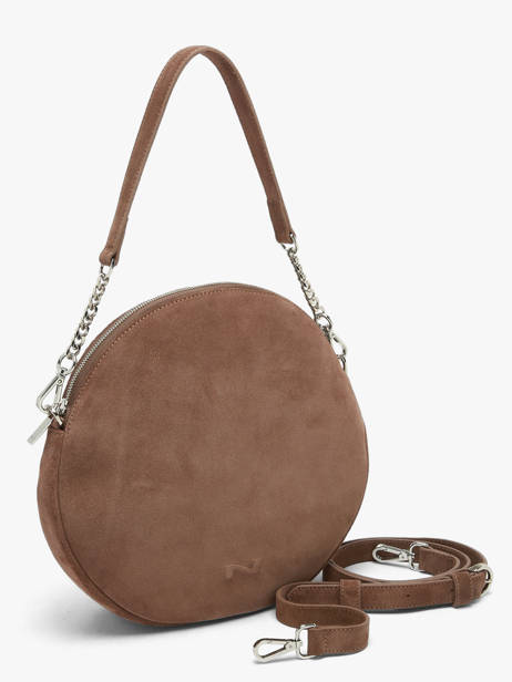 Schoudertas Anna Suède Leder Nathan baume Bruin nathan F0137 ander zicht 2