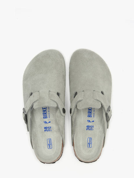 Slippers Boston Uit Leder Birkenstock Grijs women 1031657 ander zicht 3