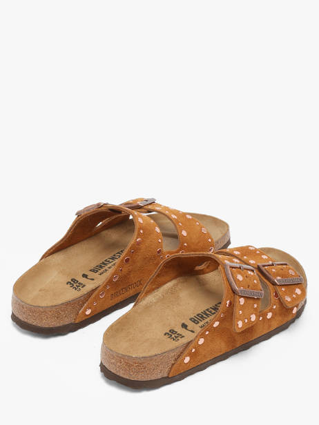 Slippers Arizona Rivet Uit Leder Birkenstock Bruin women 1031731 ander zicht 2