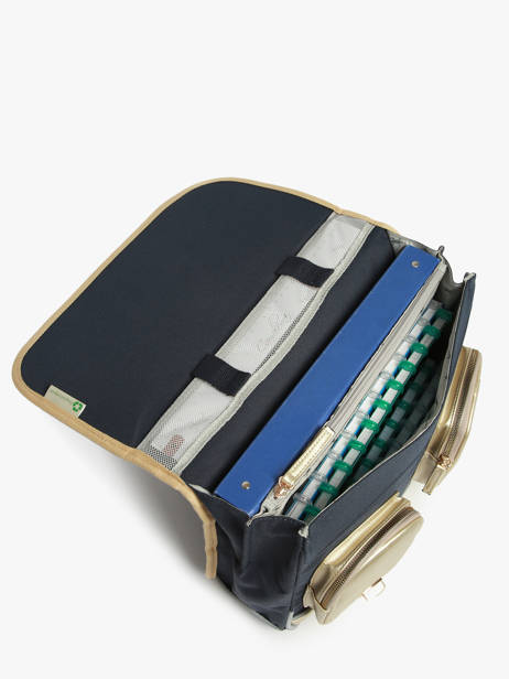 Boekentas 2 Compartimenten Cameleon Blauw vintage fantasy PBVGCA35 ander zicht 3