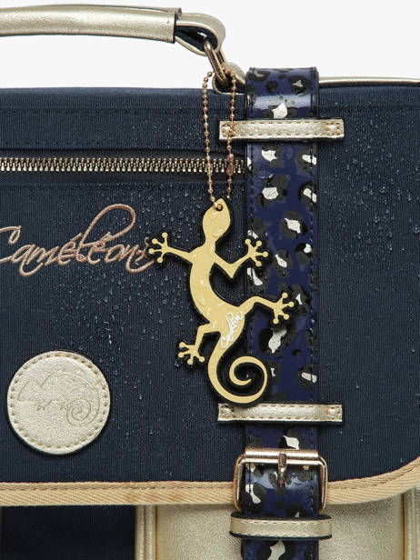 Boekentas 2 Compartimenten Cameleon Blauw vintage fantasy PBVGCA35 ander zicht 6